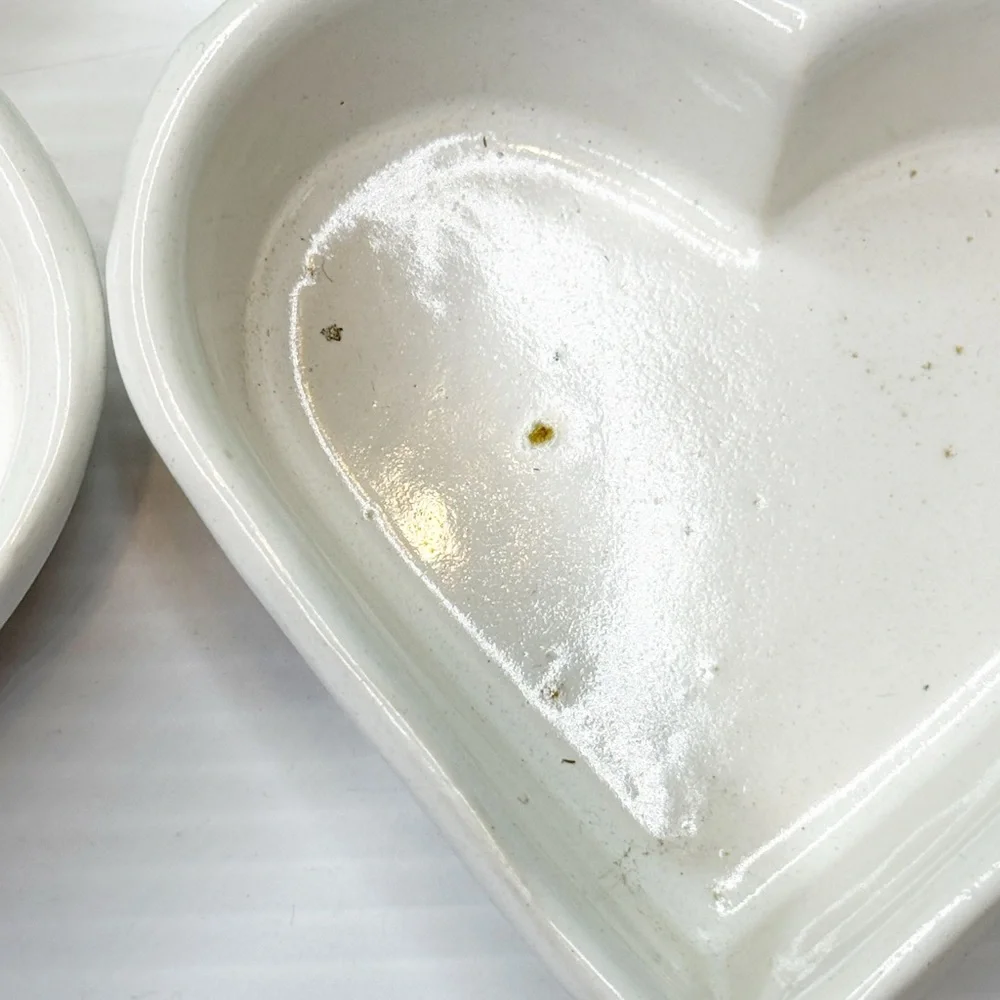 William Sonoma Heart-Shaped White Ceramic Ramekin Set